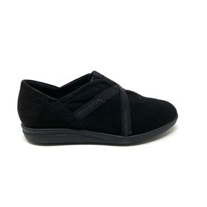 Clarks Tamzen Step Black Nubuck slip on shoes WIDE